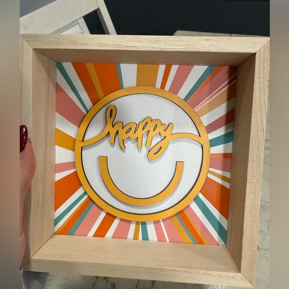 “Happy” Wooden 3D sign - Picture 5 of 6